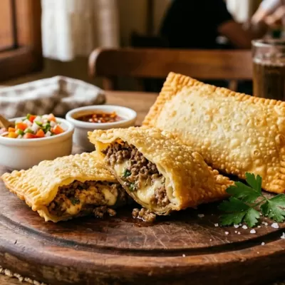 Pastel Carne com queijo